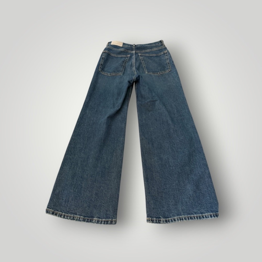 Everlane Way-High Sailor Jeans Women 27 Crop Blue Dark Wash Wide Leg High Rise - Picture 4 of 10